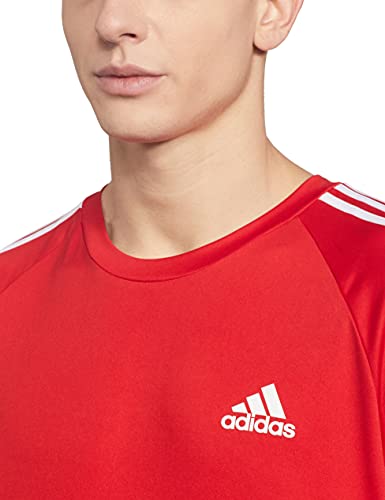 Image of adidas Men Polyester Striped Fitted T-Shirt