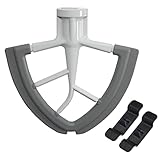 Flex Edge Beater For KitchenAid 4.5-5 Quart Tilt-Head Stand Mixers, Non-Stick Coated Metal Blade with Both-Sides Flexible Silicone Edges Bowl Scraper, Mixer Accessories Replacement Beater Paddle