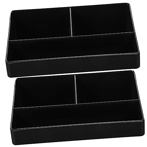 AUTSUPPL 2pcs Sugar Storage Box Tabletop Accessories Coffee Holder Coffee Station Decor Desktop Coffee Bag Holder Coffee Bar Supplies Holder Coffee Accessories Black Imitation Porcelain