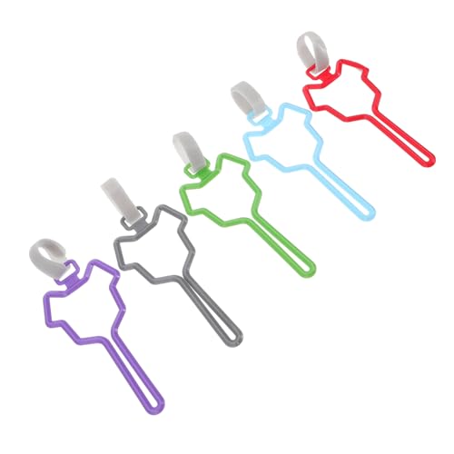 Mobestech 5 piezas Clip Portabolsas para Excrementos de Perro Manos Libres Soporte para Bolsas de Residuos Clip para Correa Colores Rojo Azul Verde Gris Morado
