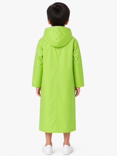 Image of Nephar Kids Waterproof Raincoat for Boys & Girls | Full Length Hooded Rain Wear | Lightweight PVC Monsoon Rain Coat for Children