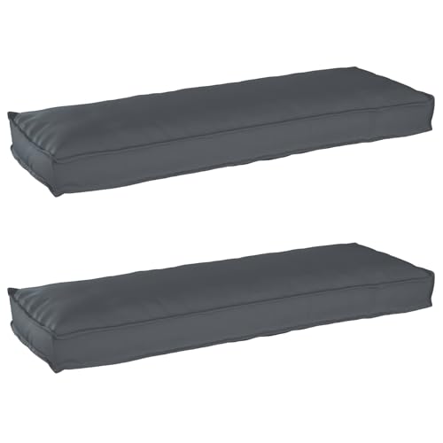 Coussins de palette de haute qualité gris anthracite 120 x 40 cm - 2