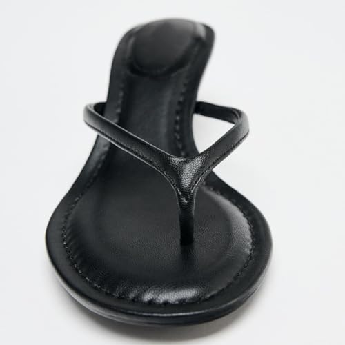 Image of Kitten Heel Thong Sandals for Women Slip-on Low Heeled Sandal Fashion Summer Flip Flops Heels