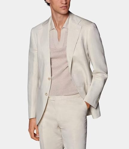 Mens Linen Suit 2 Piece Slim Fit Linen Suits for Men Summer Wedding Tuxedo Casual Linen Suit Prom Party Suits4