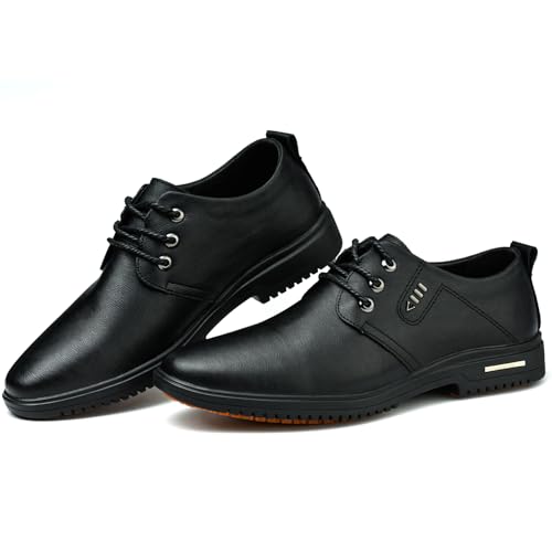 Non Slip Work Shoes for Men Waterproof Mens Slip Resistant Shoes，Comfortable Food Service Kitchen Restaurant Chef Work Shoes Black3