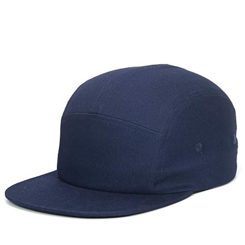 Image of 5 Panels Baseball Cap Classic Flat Bill Hat Cotton Short Flat Brim Caps