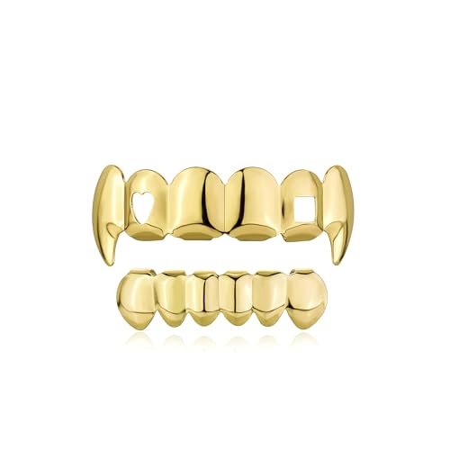 Grills para dientes, grillz dorados 18k para mujer y hombre miniatura 1