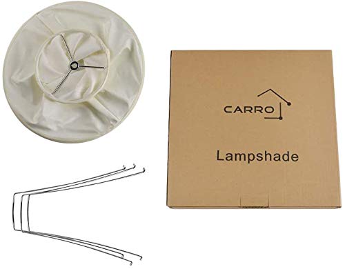 Lamp Shades for Table Lamps Set Of 2,Medium Lampshade Bell Off-White for Bedroom Lamp & Floor Lamp, 8x16x12 inches, Simple Assembly Required, Spider - Thumbnail 5