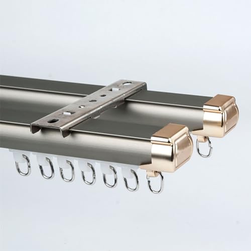 Tringle à rideau de douche télescopique aluminium rail double réglable 1,6 m plafond ou mur