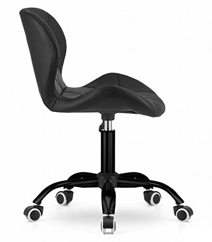 Image of Amazon Brand - Umi Height-Adjustable Faux Leather Office Study Desk Chair for Salon, Spa, in Black Color