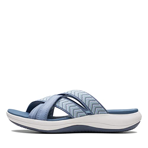 Clarks Women's Mira Grove Flat Sandal, Denim Blue Textile, 8 #TOP9