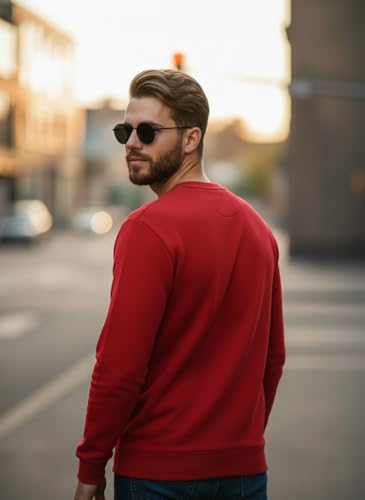 Image of Mack Jonney Men Regular Fit Fleece ||Black||Round Neck Solid||Sweatshirt-JM3911