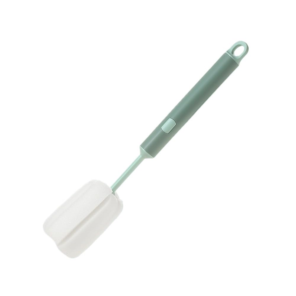 Sunrrafck Green 1Pc Sponge Cleaning Cup Brush Long Handle For Coffee Glasses Pot Milk Mugs Wine Bottle Kitchen Dish Washing(Green)