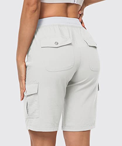 MoFiz Womens Hiking Cargo Shorts Quick Dry Running Jogger Shorts Lightweight Workout Athletic Short Pant Outdoor Travel 6 Pockets - Image 4