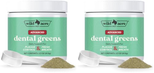 Image of Wild Acre Dental Powder for Dogs - Dog Breath Freshener Dental Powder for Teeth Cleaning Plaque Off, Dental Care for Dogs, Tartar Remover for Teeth - Fresh Breath Probiotics (Pack of 2)