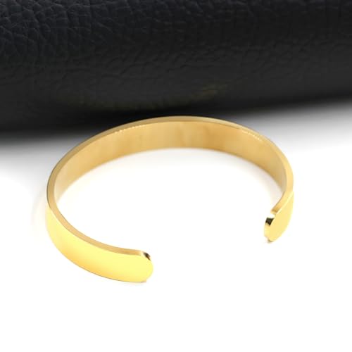 Uloveido Epilepsy Awareness Bracelet Medical Alert Bracelet Gold Plated Stainless Steel Medical ID Open Cuff Bangle Bracelet Y3021 — view 6