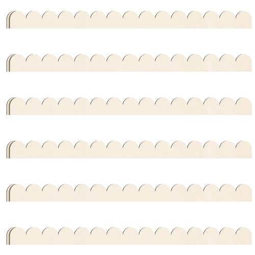 Threehoney 12 Pack Unfinished Scalloped Wood Trim 15.75",15.75 X 1.18 Inch