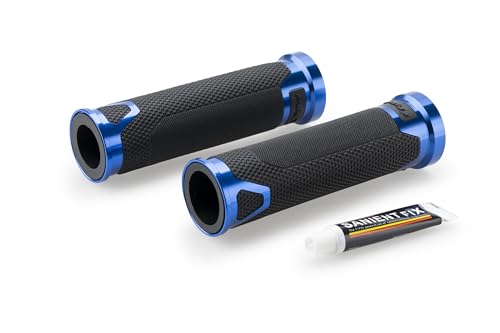 Poignées Revving Puig 22272A en aluminium et caoutchouc bleu pour guidon 22mm