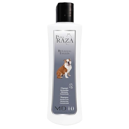 Shampoo per Bulldog inglese e Cani Pelo Corto- Idratante e Dermoprotettivo con Vitamina D-pantenolo - Cura il pH della Pelle - Previene il Cattivo Odore - Made in Spain - 300ml - MD-10 COLLECTION