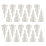 kesoto 20pcs Cone Shape Styrofoam Foam Craft for DIY Handmade Party Home Decoration, 4 x 2inch