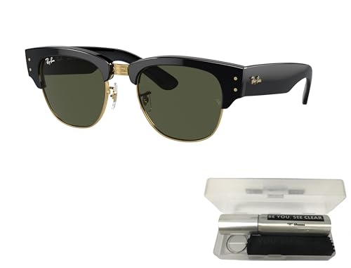 Ray-Ban RB0316S Sunglasses Bundle: RB 0316 S MEGA CLUBMASTER 901/31 Mega Clubmaster Black On Arist and Eyewear Cleaning Kit2