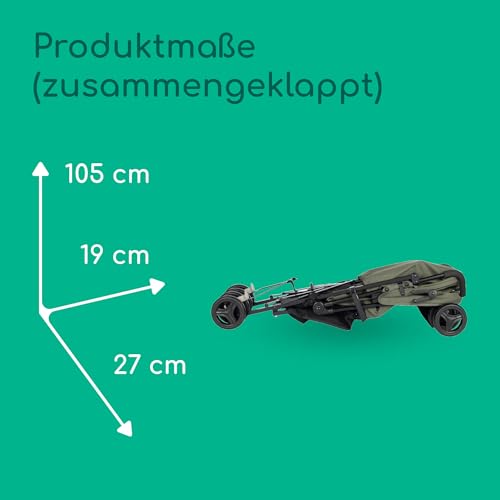 Bebeconfort Rainbow, Kinderwagen, Kompakt und Wendig, 6 Monaten bis 4 Jahre, bis zu 22 kg, Mineral Green