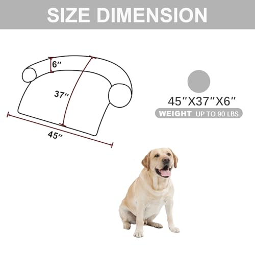 Image of Calming Dogs /Cats Bed Mats, Dog Pad Washable Removable Couch Cover, Plush Long Fur Mat for Pets, Waterproof Lining, Perfect for Small, Medium and Large Dogs and Cats (Light Gray, 45 inchx37 inch)