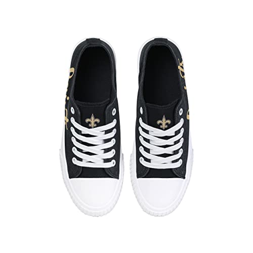 Image of FOCO Womens NFL Team Logo Ladies Fashion Color Glitter Low Top Canvas Sneakers Shoes
