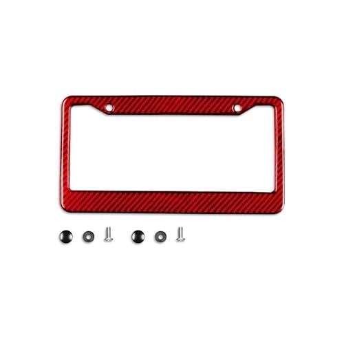 Cadre de d'immatriculation en fiber de carbone rouge noir pour tuning et protection voiture