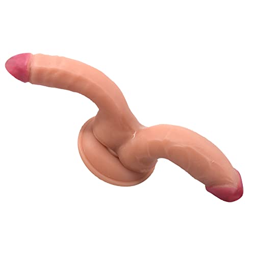 Romi Realistic Double-Ended Dildo G-Spot Massage Dual Penis Cock Butt Plug With Suction Cup Anal Vaginal Anal Stimulate For Lesbian Female Masturbation #TOP5