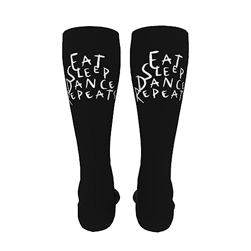 Eat Sleep Dance Repeats Knee High Socks For Women Long Tube Socks Athletic Compression Socks Unisex High Socks Girls4