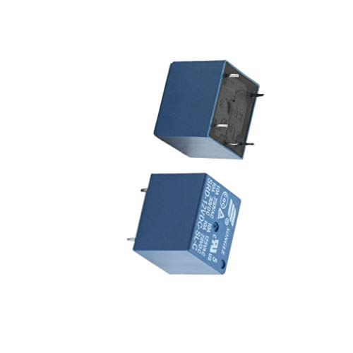Aexit 2Pcs DC12V Switches Coil Voltage SPDT 1NO 1NC 5Pin Square Blue Plastic General Purpose Power Foot Switches Relay SRD-12VDC-SL-C