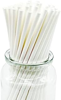 Pure White Paper Straws For Drinking, Biodegradable Paper Straw White Plain, Solid White Straws Perfect For A Dream Wedding, Recyclable Non-Plastic Box Of 100