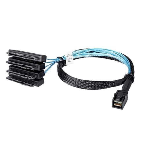 Cable S/A/S HD SFF8643 a 4 S/A/S 29 Pin SFF8482 con conector de alimentación SATA 15 Pin 1m miniatura 3