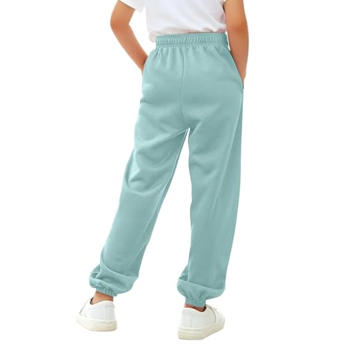 Teen Girls Baggy Joggers Pants Drawstring Wide Leg School Sweatpants Plain Elastic Waist Loose Trousers with Pockets2