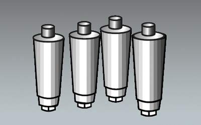 Scotsman KLP24A 4" Adjustable Legs, Plastic with Metallic Foot for HID Models (Set of 4)