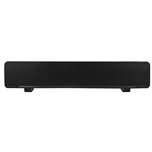 Barra de Sonido, Barra de Sonido estéreo 3D con Cable USB, Reproductor de música, Caja de Sonido Envolvente de Graves Profundos, con Conector de Audio de 3,5 mm, para PC, teléfonos móviles, TV(Negro)