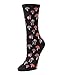 MeMoi Mushroom Field Crew - Funny Nature Novelty Socks for Women Black MF6 923 One Size 9-11