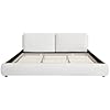 Merax King Size Boucle Fabric Upholstered Platform Bed with Two Removable Pillow Headboard, Wood Bed Frame with Solid Round Legs for Kids Teens Adults, White