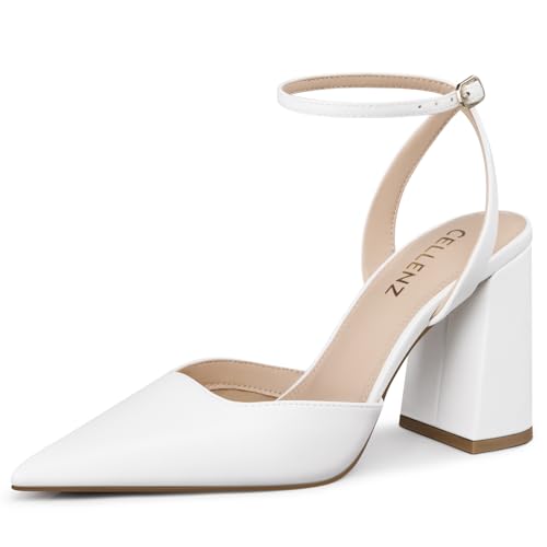 CELLNZ Strappy White Wedding Heels
