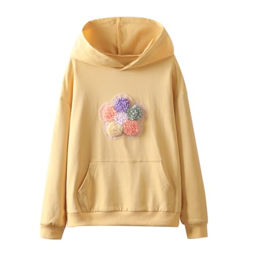 Image of WELAKEN Girls Flower Hoodies Sweatshirts Long Sleeves Pullover Tops, 8 Years