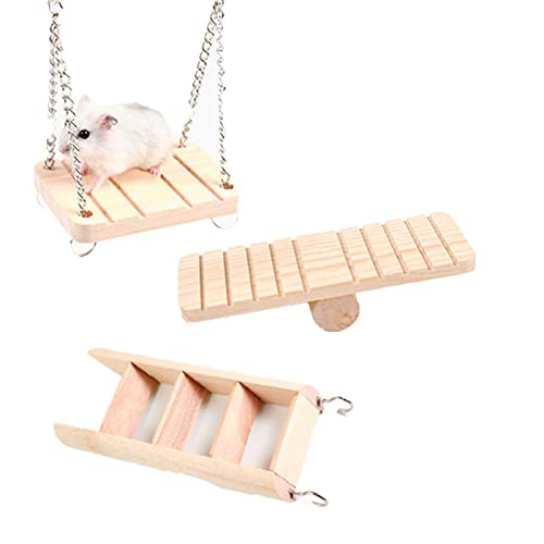 Hamster Chew Toys Set Brinquedos de Madeira Natural para Hamster Brinquedos e Acessórios para Gaiola