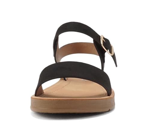 Image of Soda PLENTY ~ Women's Strappy Ankle Wrap Buckle Fashion Flat Sandals