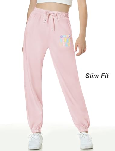 Image of EXARUS 3 Pack Girls Sweatpants Joggers Teen Sweat Pants Wide Leg | Tween Baggy Casual Preppy Pockets High Rise Elastic Waist School Sports Trendy Clothes Kids Youth Junior 6-14Y