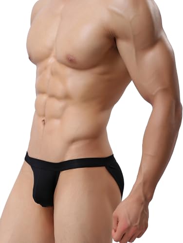 iKingsky Men's High-leg Opening Briefs Modal Pouch Bikini Underwear Sexy Low Rise Bulge Underpanties2