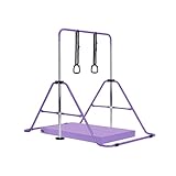 M.J COMFY-LIFE Kids Gymnastics Bar with Mat – Adjustable Easy Assembly Training Kip Bar Horizontal Bar for Home, Gymnastics Equipment for Kid 5-12 years (Purple)