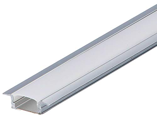 SET: LED Profil, 100cm Profil LED für LED Streifen, aluminium led profil + Abdeckung LT6-2 (Silber Milchig)