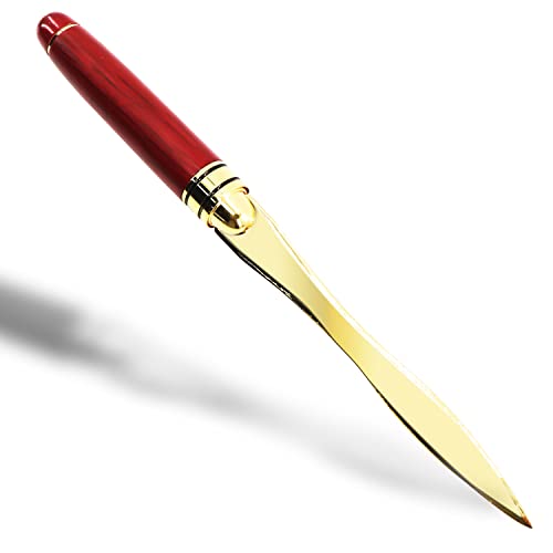 Zolunu Brieföffner, leichtes Brieföffnermesser, künstlerischer Briefumschlagöffner mit humanisiertem Griff für Zuhause, Büro und Schule - 1 Packung (Rotholz) Cover