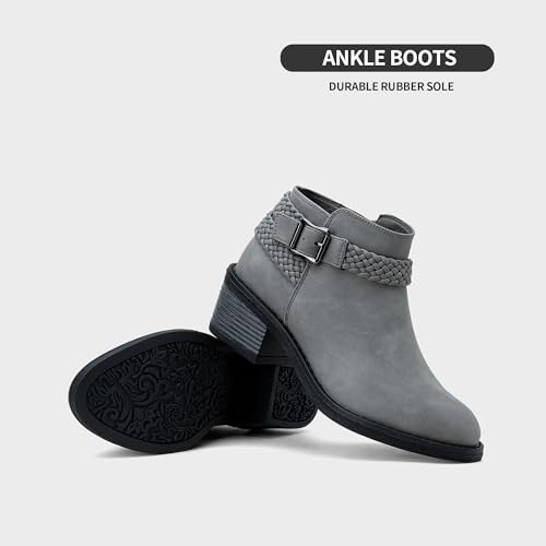 Jeossy Women's Ankle Boots, Low Heel Short Booties, Dress Fall Boots with Inner Zipper4