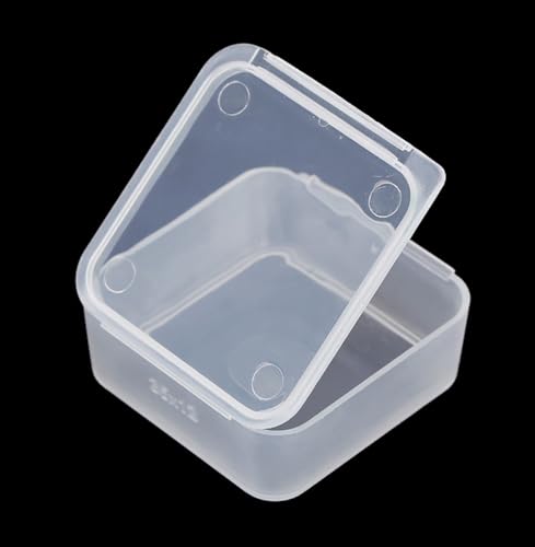 Image of 12 Pcs Square Bead Organizers with Lid (1.54 x 1.54 x 0.59 inch), Small Square Plastic Clear Beads Storage Containers Box for Beads, Small Items etc.